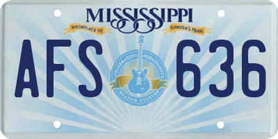 MS license plate AFS636
