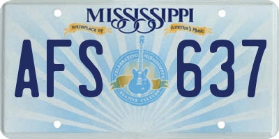 MS license plate AFS637