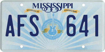 MS license plate AFS641