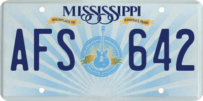 MS license plate AFS642