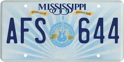 MS license plate AFS644