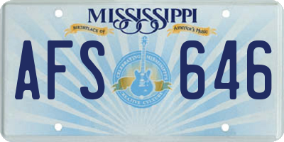 MS license plate AFS646