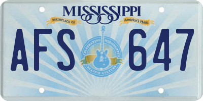MS license plate AFS647