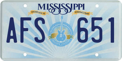 MS license plate AFS651