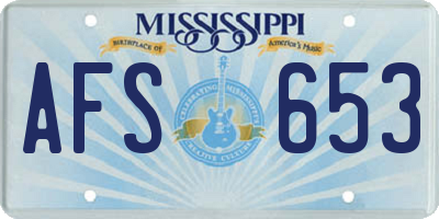 MS license plate AFS653