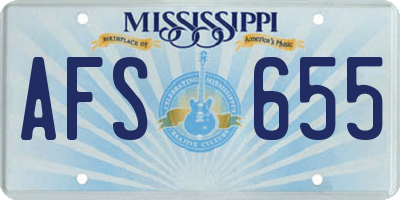 MS license plate AFS655