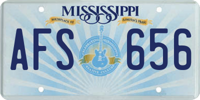 MS license plate AFS656