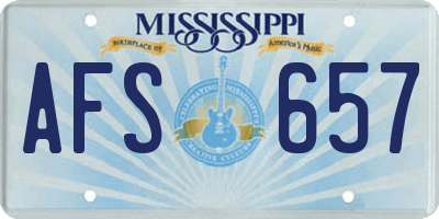 MS license plate AFS657