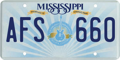MS license plate AFS660