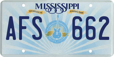 MS license plate AFS662