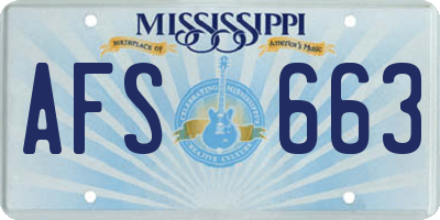 MS license plate AFS663