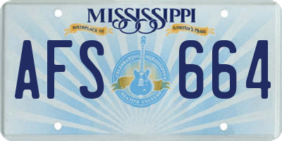 MS license plate AFS664