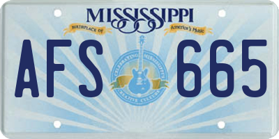 MS license plate AFS665