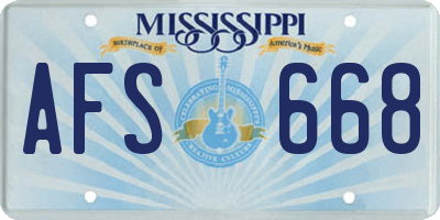 MS license plate AFS668