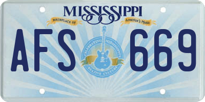 MS license plate AFS669