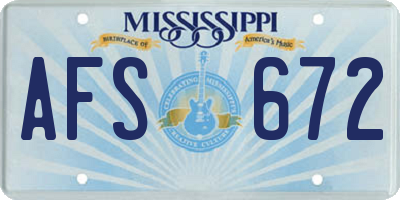 MS license plate AFS672