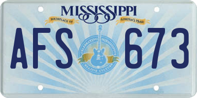 MS license plate AFS673