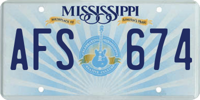 MS license plate AFS674