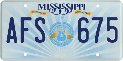 MS license plate AFS675