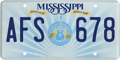 MS license plate AFS678