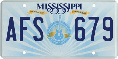 MS license plate AFS679