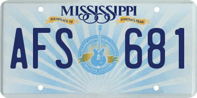 MS license plate AFS681