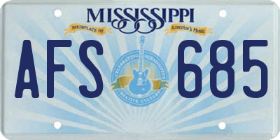 MS license plate AFS685