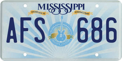 MS license plate AFS686