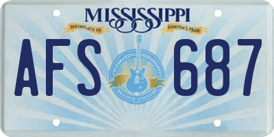 MS license plate AFS687