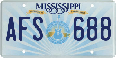 MS license plate AFS688