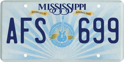 MS license plate AFS699