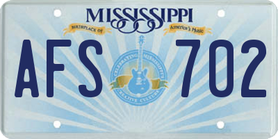 MS license plate AFS702