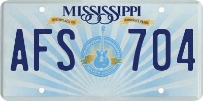 MS license plate AFS704