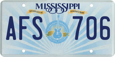MS license plate AFS706