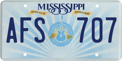 MS license plate AFS707
