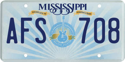 MS license plate AFS708