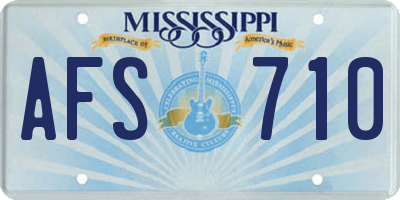 MS license plate AFS710