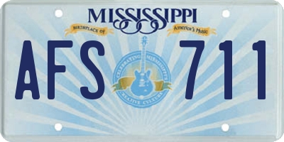 MS license plate AFS711