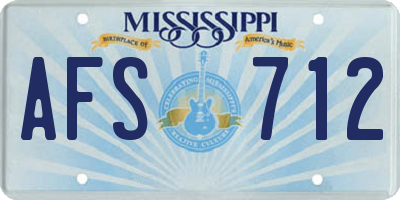 MS license plate AFS712