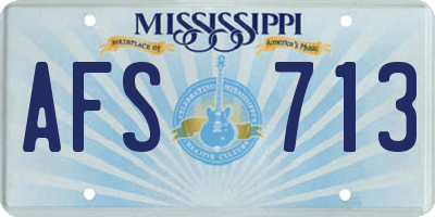 MS license plate AFS713