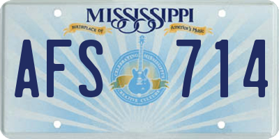 MS license plate AFS714