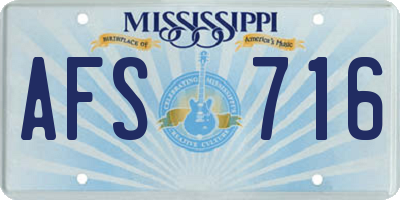 MS license plate AFS716