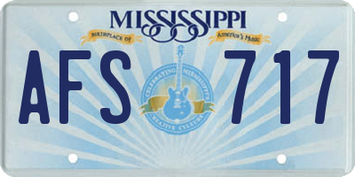 MS license plate AFS717