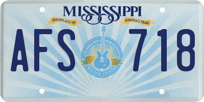 MS license plate AFS718