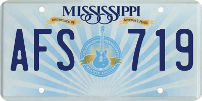 MS license plate AFS719