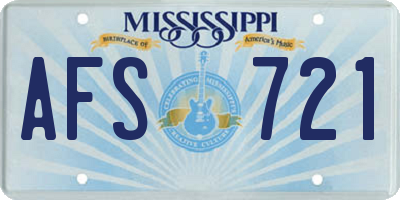 MS license plate AFS721