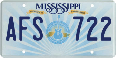 MS license plate AFS722
