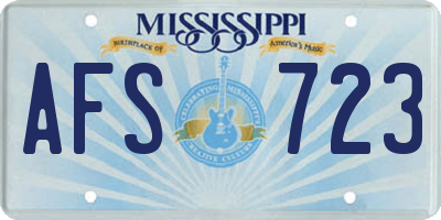MS license plate AFS723