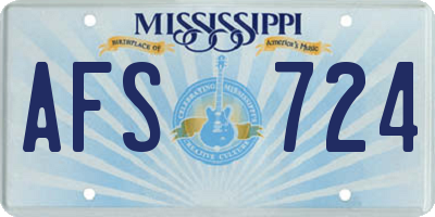 MS license plate AFS724