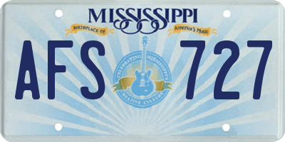 MS license plate AFS727